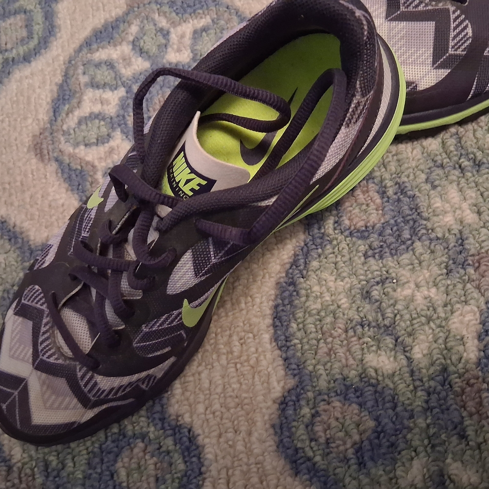 Nike Gray and Green Athletic Shoes